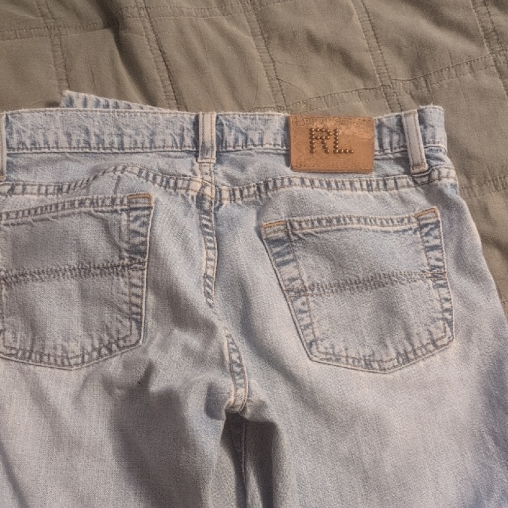 Vintage Ralph Lauren Women's Light Blue Straight Leg Jeans - Picture 4 of 5